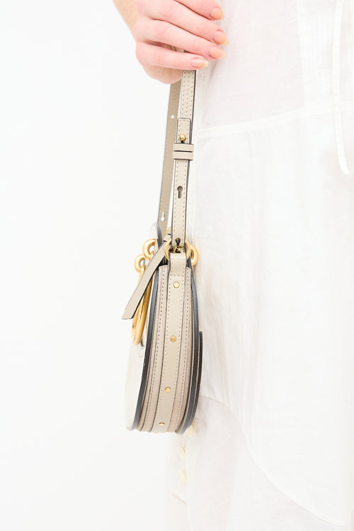 Chloé Taupe Leather & Suede Pixie Crossbody Bag