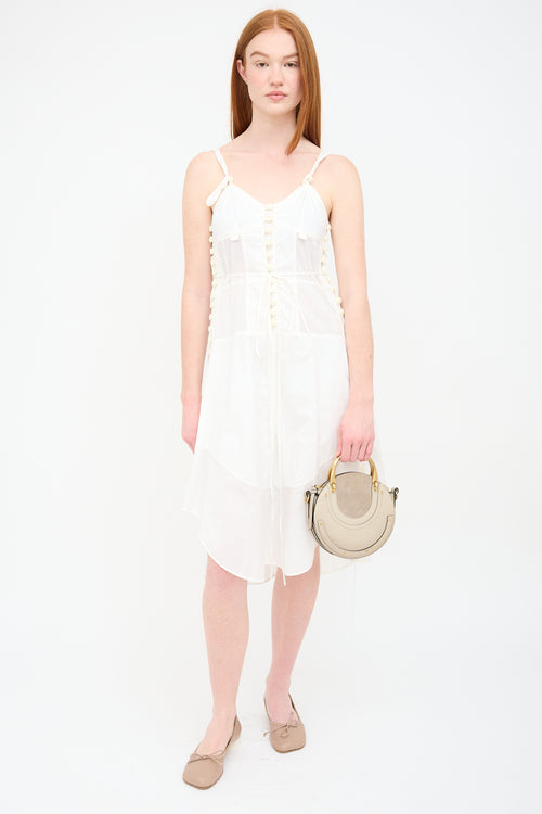 Chloé Taupe Leather & Suede Pixie Crossbody Bag