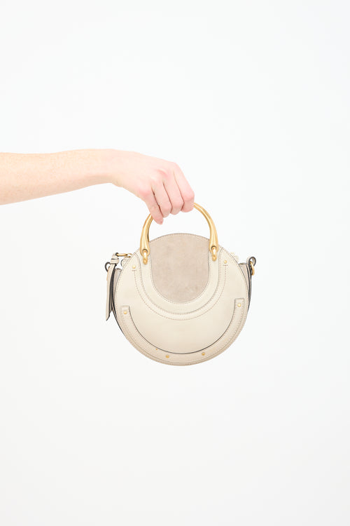 Chloé Taupe Leather & Suede Pixie Crossbody Bag