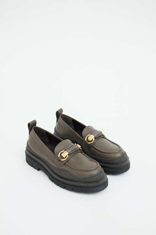 See by Chloe Grey Leather Lylia Platform Loafer