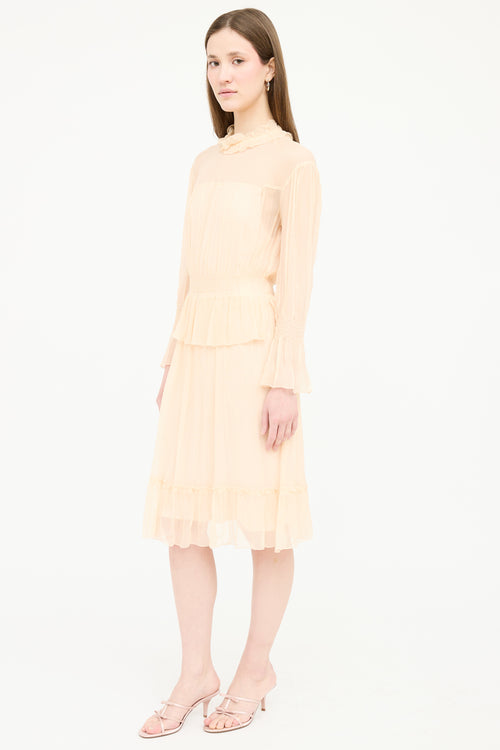 See By Chloé Silk Sheer Ruffled Dress