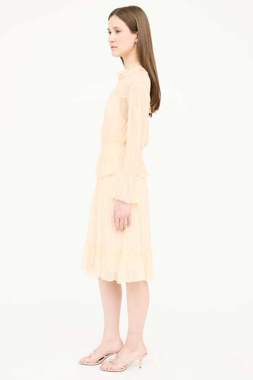 See By Chloé Silk Sheer Ruffled Dress