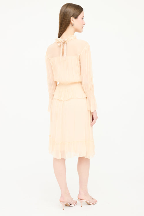See By Chloé Silk Sheer Ruffled Dress