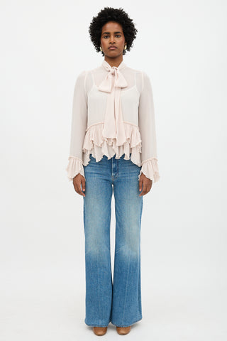 See By Chloé Plissé Ruffled Blouse