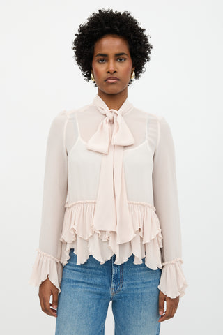 See By Chloé Plissé Ruffled Blouse