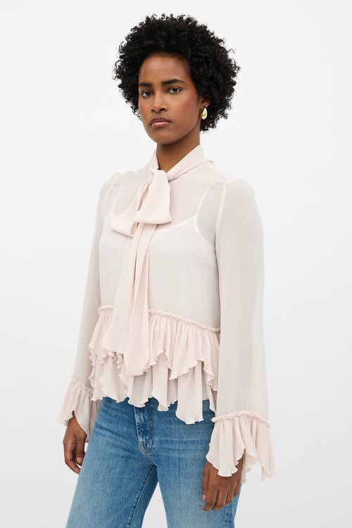 See By Chloé Plissé Ruffled Blouse