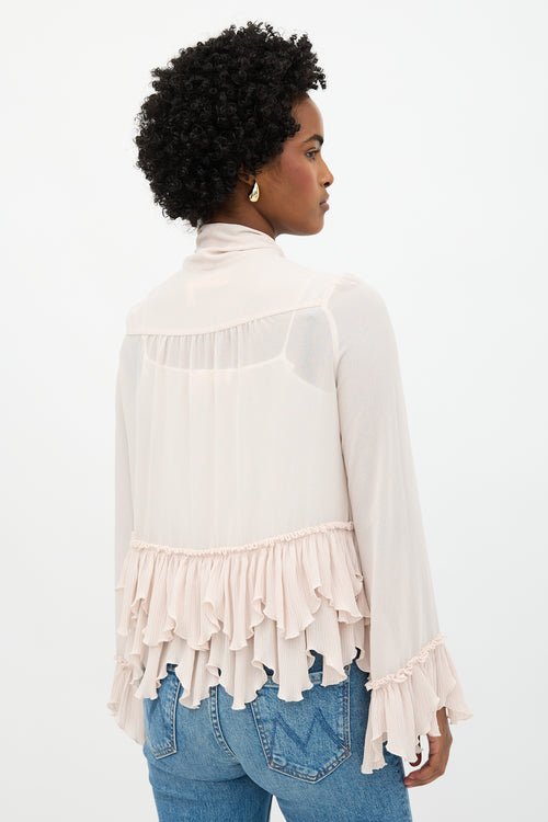 See By Chloé Plissé Ruffled Blouse