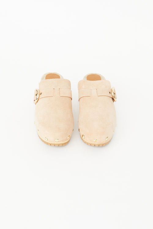 See by Chloé Beige Suede Viviane Clog Mule