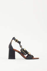 See by Chloé Black & Brown Leather Haya Studded Sandal