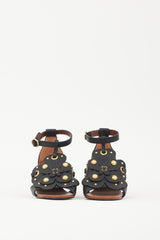 See by Chloé Black & Brown Leather Haya Studded Sandal