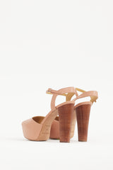 See by Chloé Black & Brown Leather & Wood Platform Heel