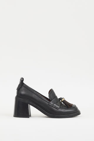 See by Chloé Black Leather Skyie Heeled Loafer