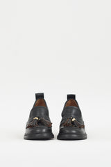 See by Chloé Black Leather Skyie Heeled Loafer
