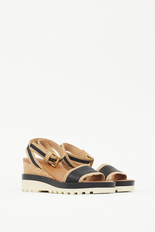 See by Chloé Brown & Black Robin Striped Sandal
