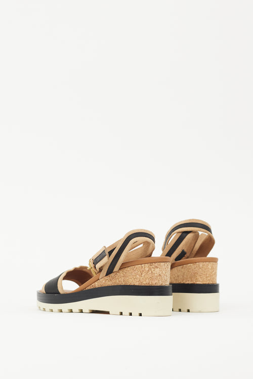 See by Chloé Brown & Black Robin Striped Sandal