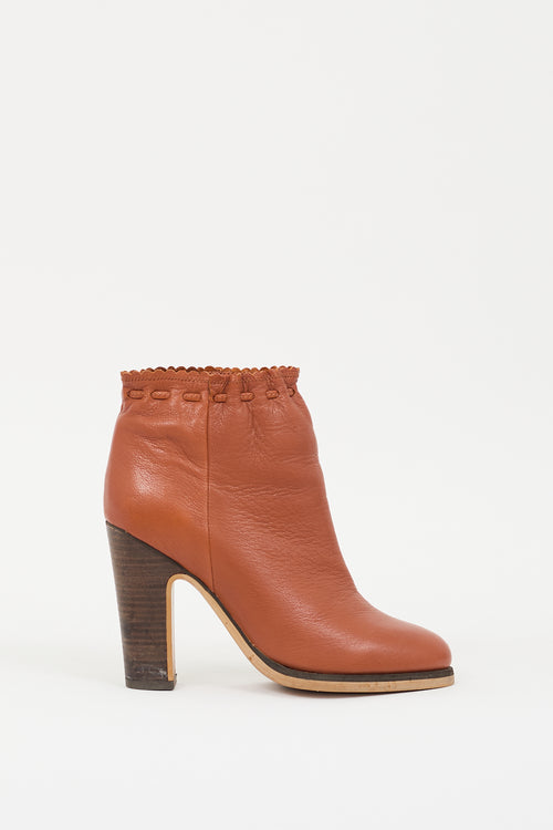 See by Chloé Brown Leather Ankle Boot