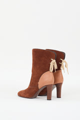 See by Chloé Brown Suede Lace Ankle Boot