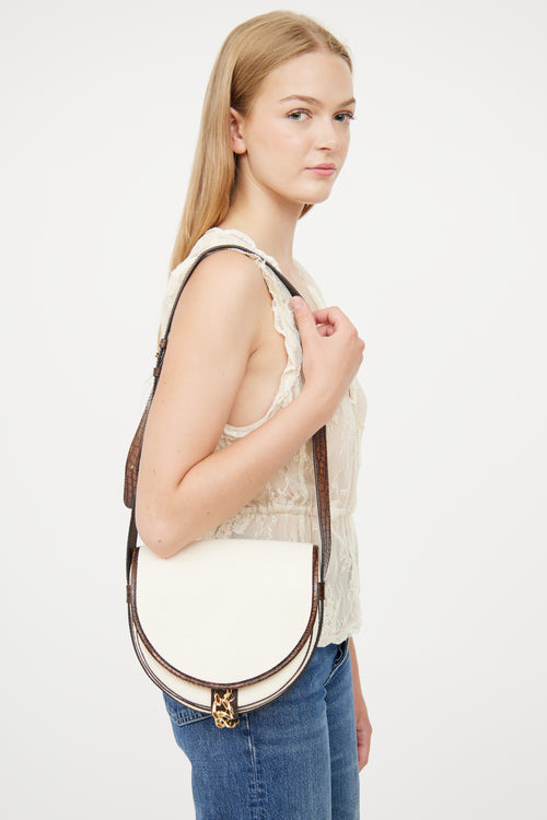 See by Chloé Cream & Brown Mara Saddle Bag