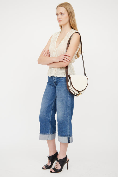 See by Chloé Cream & Brown Mara Saddle Bag