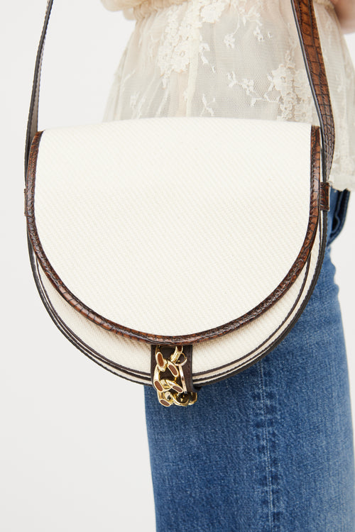 See by Chloé Cream & Brown Mara Saddle Bag