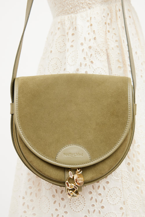 See by Chloé Green Suede Mara Saddle Bag