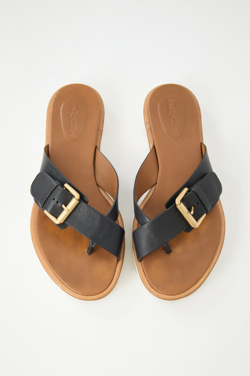 See by Chloé Leather Tiny Scalloped Sandal