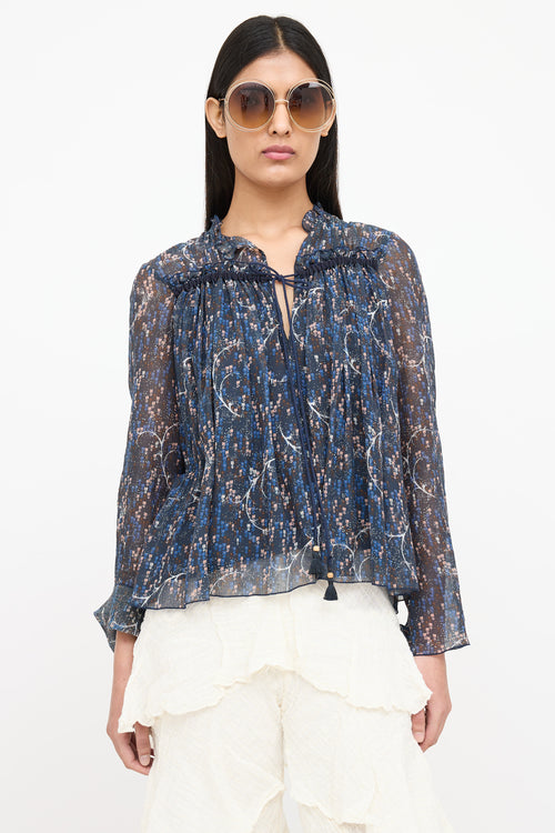 See By Chloé Floral Pleated Blouse