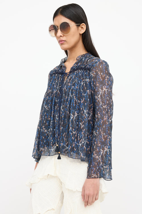 See By Chloé Floral Pleated Blouse