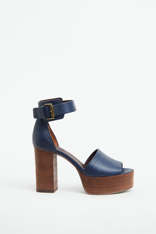 See by Chloé Navy & Brown Platform Sandal