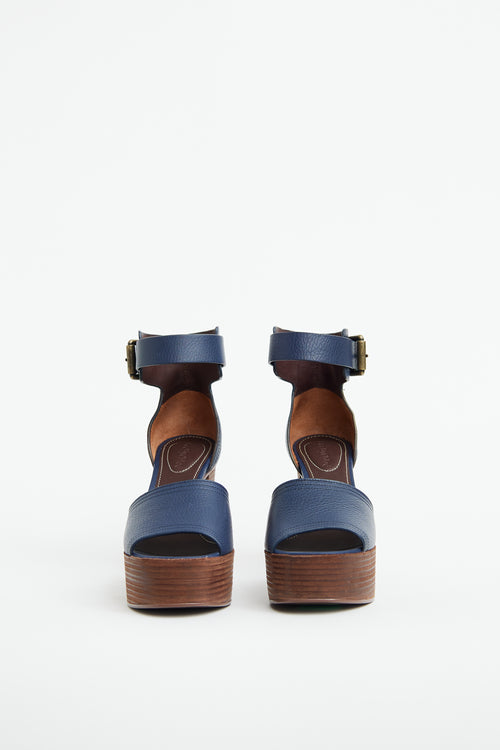 See by Chloé Navy & Brown Platform Sandal