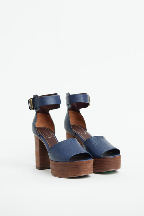 See by Chloé Navy & Brown Platform Sandal