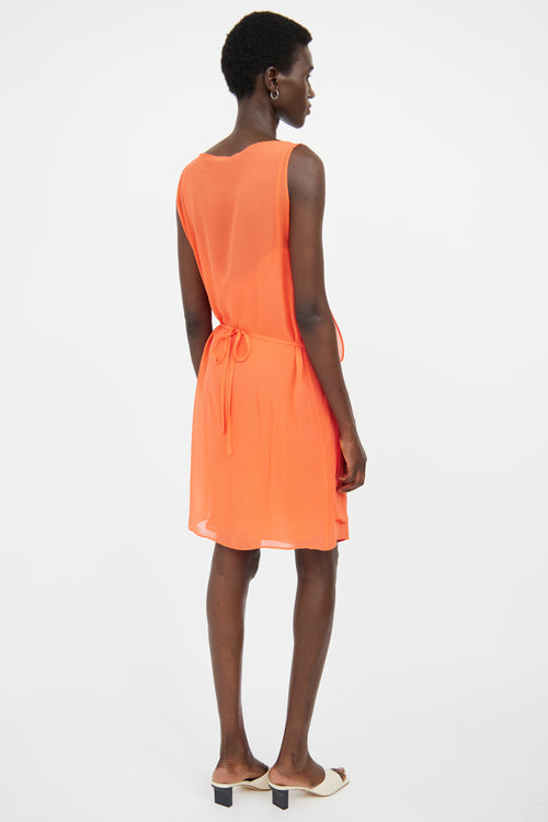 See By Chloè Orange Sleeveless Tie Dress