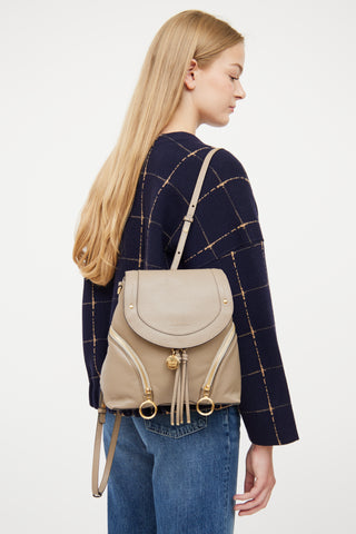 See by Chloé Grey Grained Leather Olga Backpack