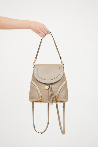 See by Chloé Grey Grained Leather Olga Backpack