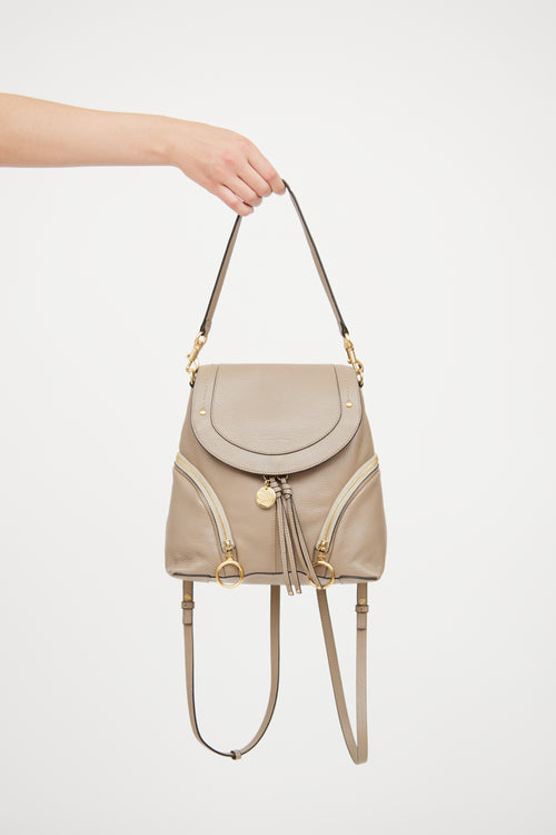 See by Chloé Grey Grained Leather Olga Backpack