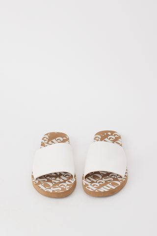 See by Chloé White Leather Logo Essie Slide