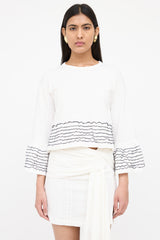 See By Chloé Striped Ruffled Top