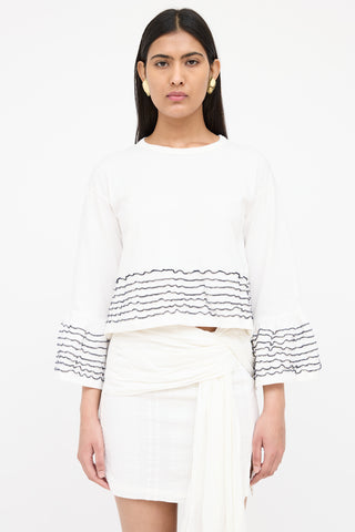 See By Chloé Striped Ruffled Top
