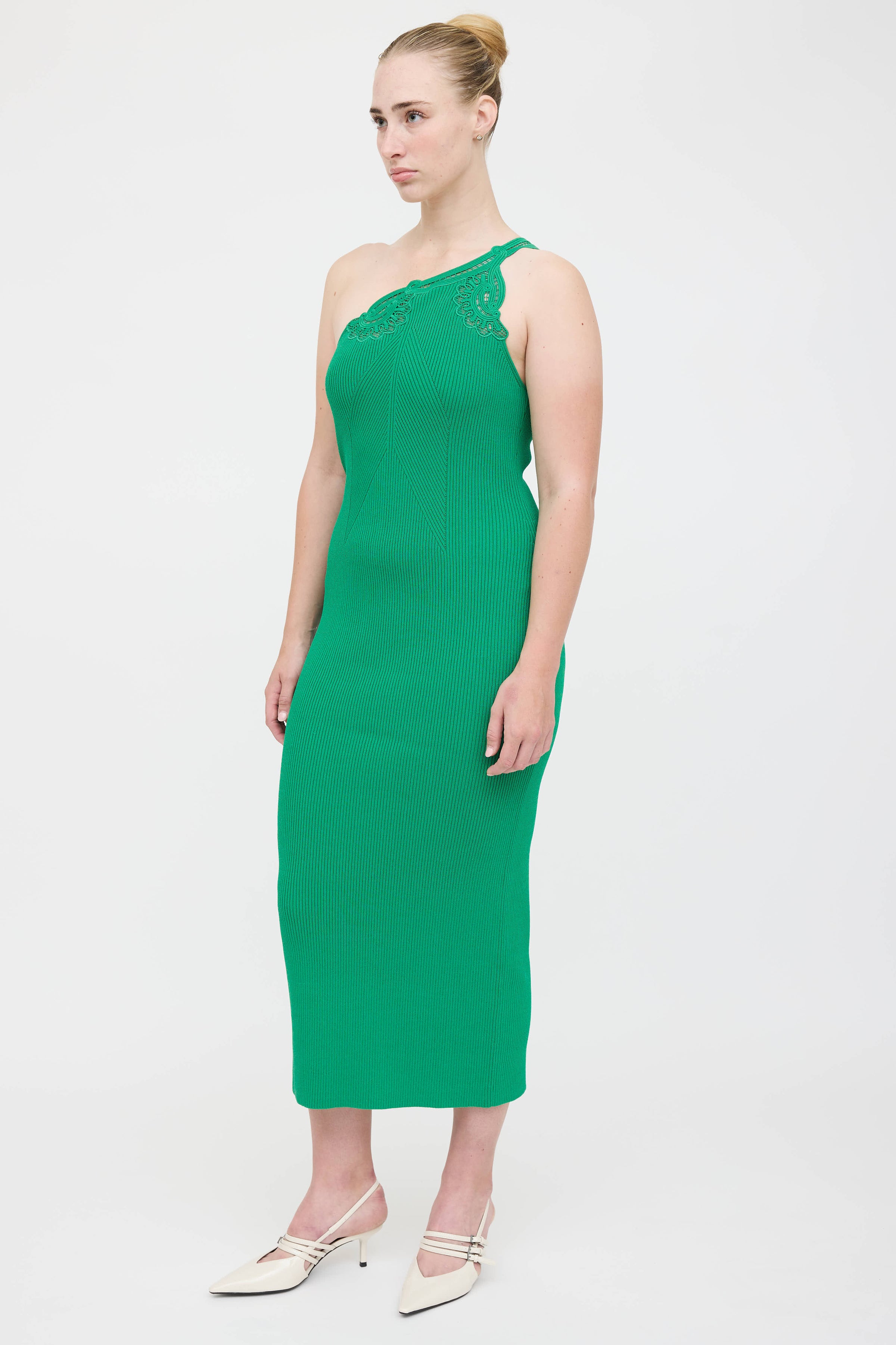 Self-Portrait // Ribbed One Shoulder Dress VSP Consignment Self-Portrait // Ribbed One Shoulder Dress VSP Consignment