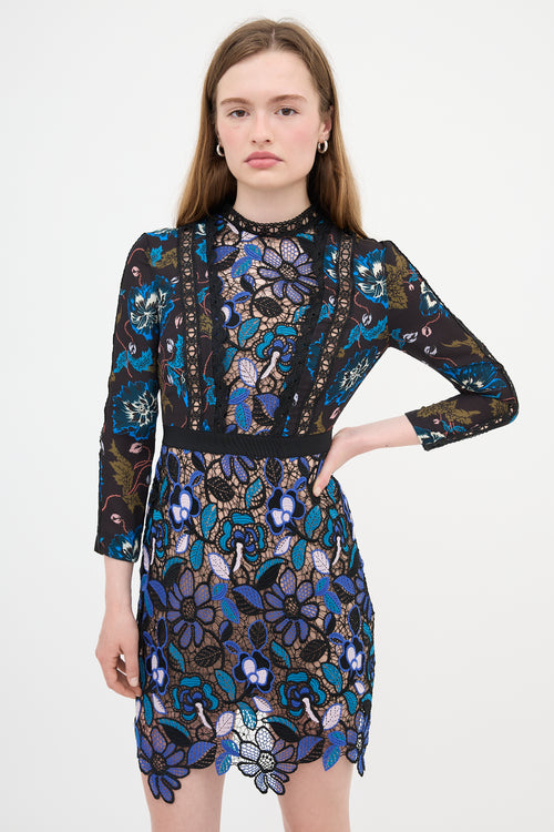 Self-Portrait Floral & Lace Dress