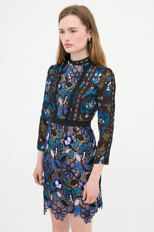 Self-Portrait Floral & Lace Dress