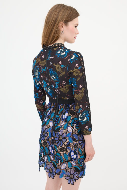 Self-Portrait Floral & Lace Dress