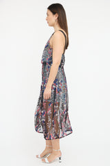 Self-Portrait Floral Embroidered Overlay Dress