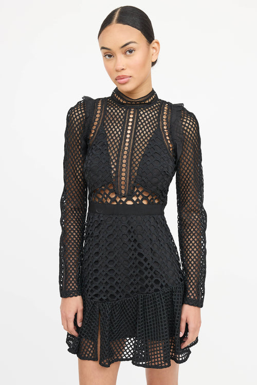 Self-Portrait Eyelet Mini Dress
