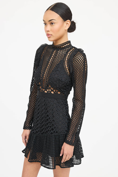 Self-Portrait Eyelet Mini Dress