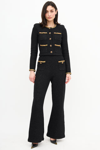 Self-Portrait Sequin Embellished Crop Cardigan