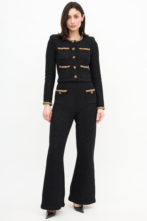 Self-Portrait Sequin Embellished Crop Cardigan