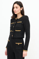 Self-Portrait Sequin Embellished Crop Cardigan