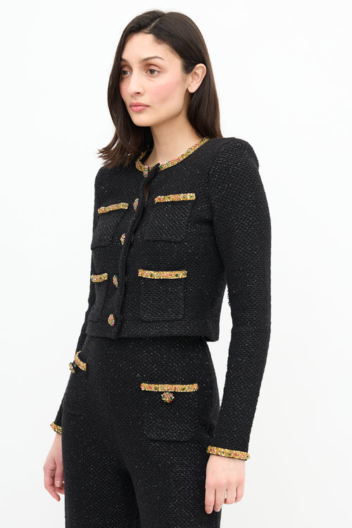 Self-Portrait Sequin Embellished Crop Cardigan