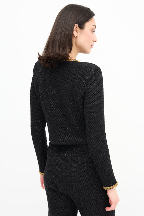 Self-Portrait Sequin Embellished Crop Cardigan